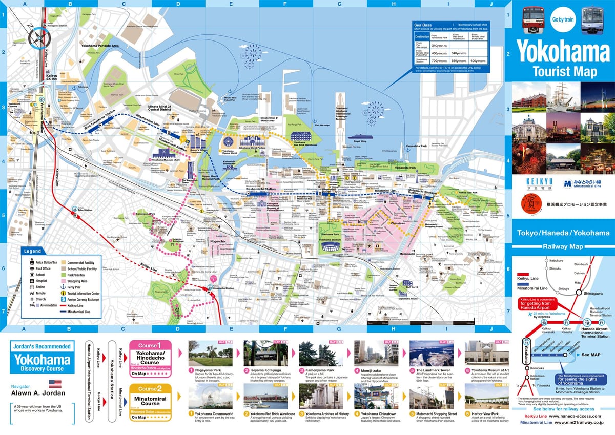 Mapa de Yokohama atraccions