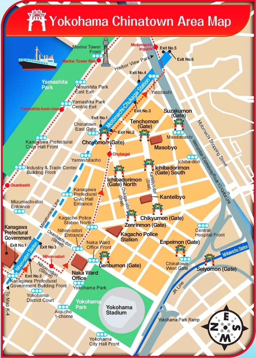 Mapa de Yokohama chinatown