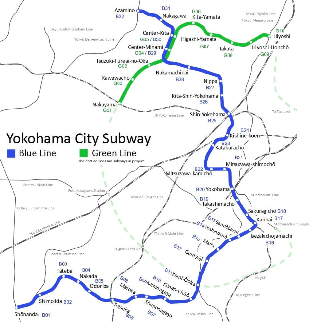 Yokohama metro mapa