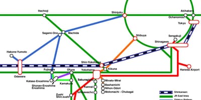 Yokohama línia mapa