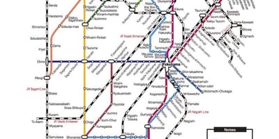 Tòquio, Yokohama tren mapa